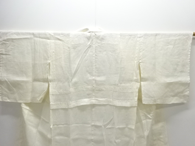  アンティーク　本麻透かし織　草花模様長襦袢